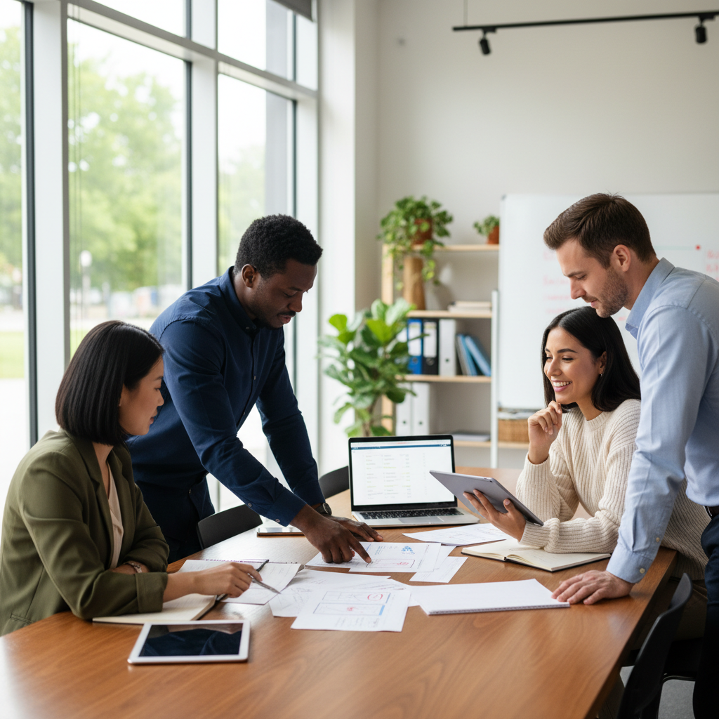 Business team discussing customer insight